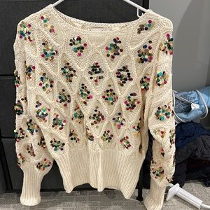 Anthropologie sequined sweater